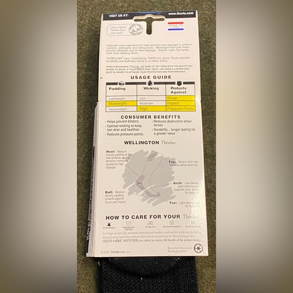 NEW-Thorlos Wellington/Uniform/Boot Socks, Unisex Men 9-12.5 Women 10.5-13 Black - Picture 3 of 5